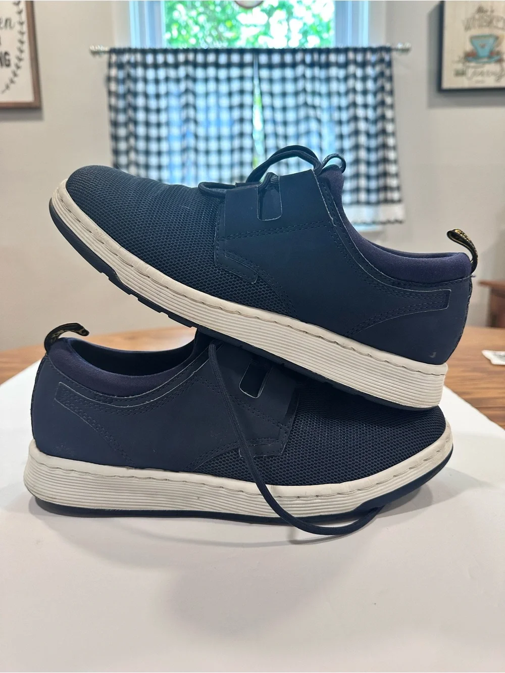 Dr. Martens Navy Mesh Lace-Up Sneakers
